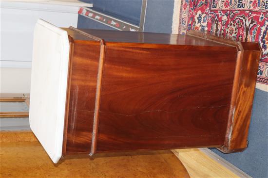 A pair of 19th century French mahogany marble top bedside cabinets W.45cm